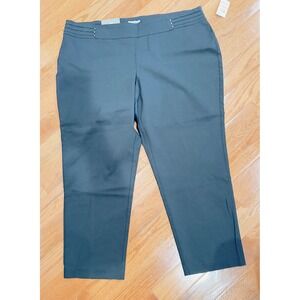 JM Collection Women's Slim Leg Pants Size 24WP Black Comfort Waist Tummy Control